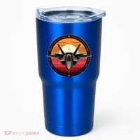 F22 Raptor Fighter Jet Silhouette Sunset Military Aviation Tumbler thumb 0