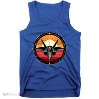 F22 Raptor Fighter Jet Silhouette Sunset Military Aviation Tank Top thumb 0