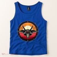 F22 Raptor Fighter Jet Silhouette Sunset Military Aviation Tank Top thumb 2
