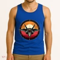 F22 Raptor Fighter Jet Silhouette Sunset Military Aviation Tank Top thumb 3