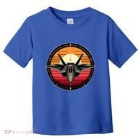 F22 Raptor Fighter Jet Silhouette Sunset Military Aviation Toddler T-Shirt thumb 0