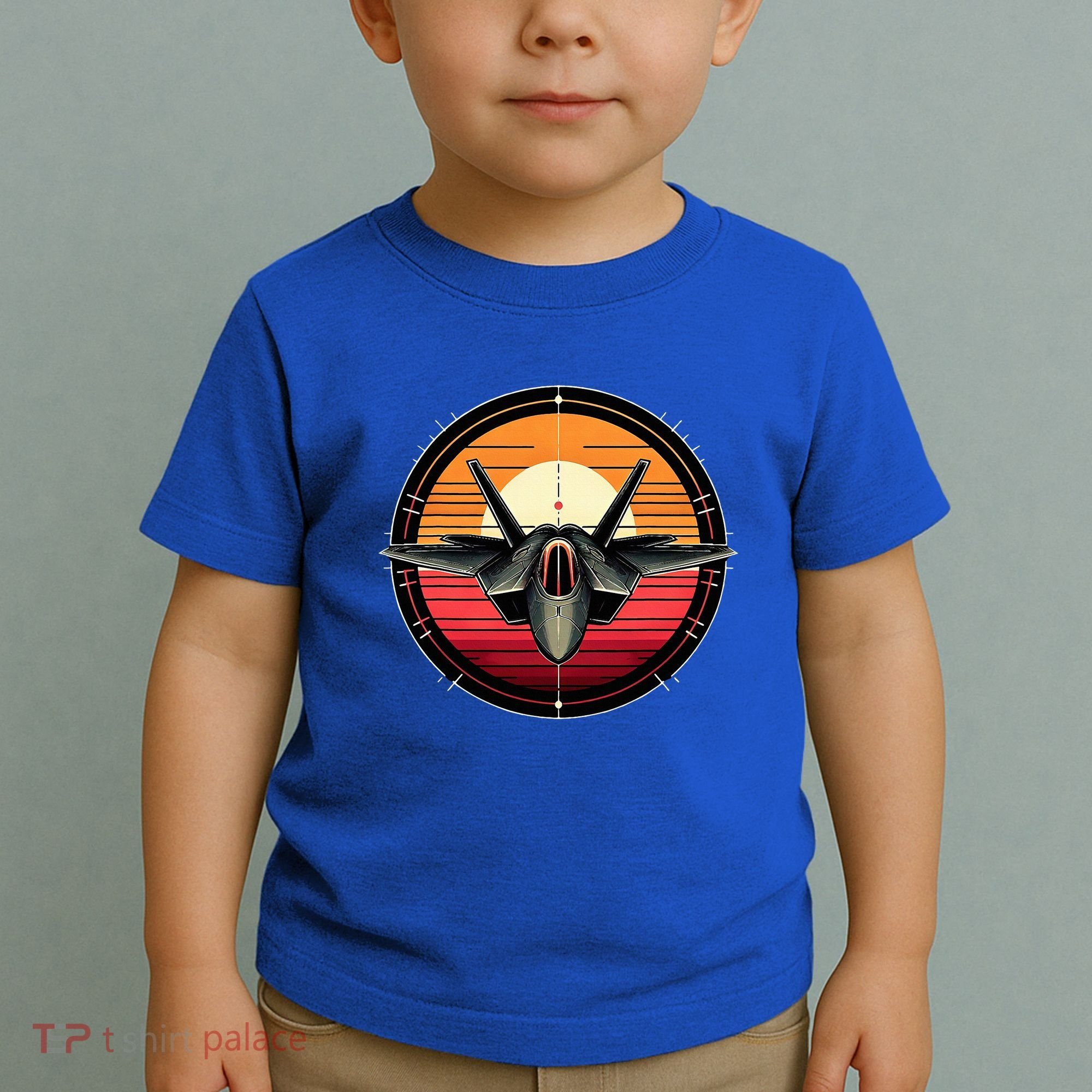 F22 Raptor Fighter Jet Silhouette Sunset Military Aviation Toddler T-Shirt