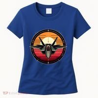 F22 Raptor Fighter Jet Silhouette Sunset Military Aviation Women's T-Shirt thumb 0