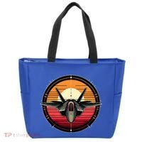 F22 Raptor Fighter Jet Silhouette Sunset Military Aviation Tote Bag thumb 0