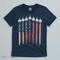 F22 Raptor Fighter Jet USA Flag Airplane F22 4th Of July T-Shirt thumb 5
