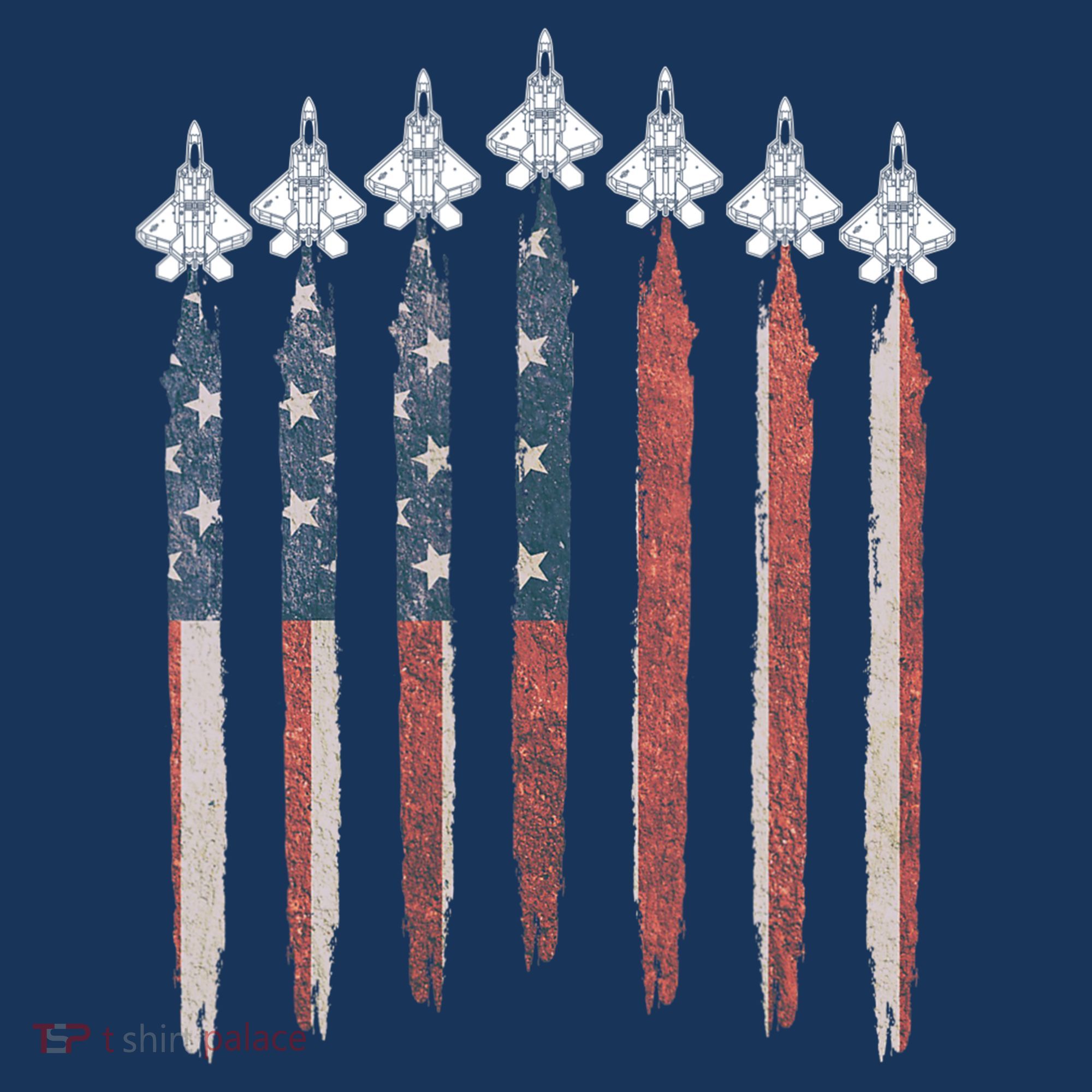 F22 Raptor Fighter Jet USA Flag Airplane F22 4th Of July T-Shirt