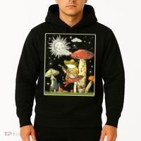 Funny Retro Frog Playing Banjo On Mushroom Hoodie thumb 2