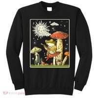 Funny Retro Frog Playing Banjo On Mushroom Sweatshirt thumb 0