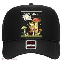 Funny Retro Frog Playing Banjo On Mushroom Hat thumb 0