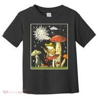 Funny Retro Frog Playing Banjo On Mushroom Toddler T-Shirt thumb 0
