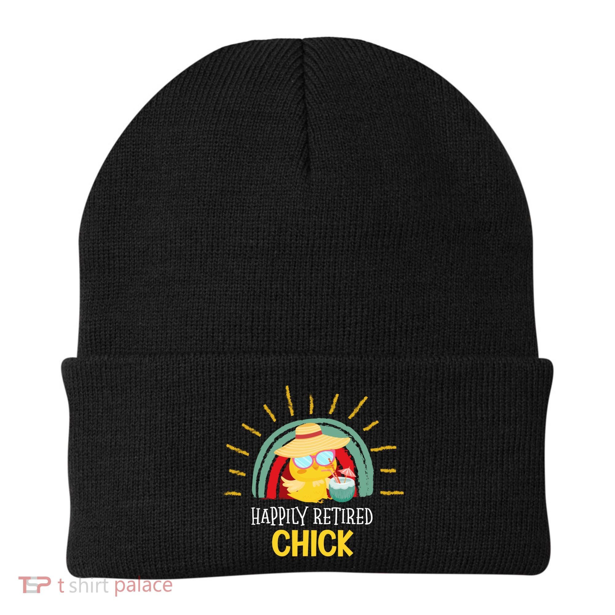 Funny Retirement For Retiree And Happily Retired Chick Gift Beanie