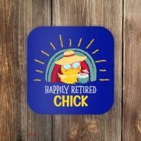 Funny Retirement For Retiree And Happily Retired Chick Gift Coaster thumb 0