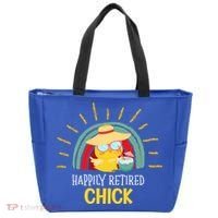 Funny Retirement For Retiree And Happily Retired Chick Gift Tote Bag thumb 0