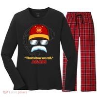 Funny Reid Frozen Mustache ThatS How We Roll Again Women's Long Sleeve Flannel Pajama Set  thumb 0