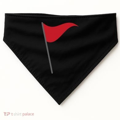 Funny Red Flag Warning Halloween Costume USA-Made Doggie Bandana