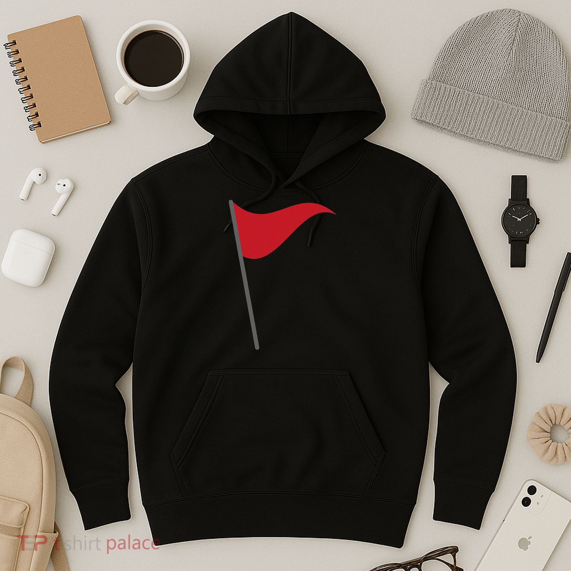 Funny Red Flag Warning Halloween Costume Hoodie