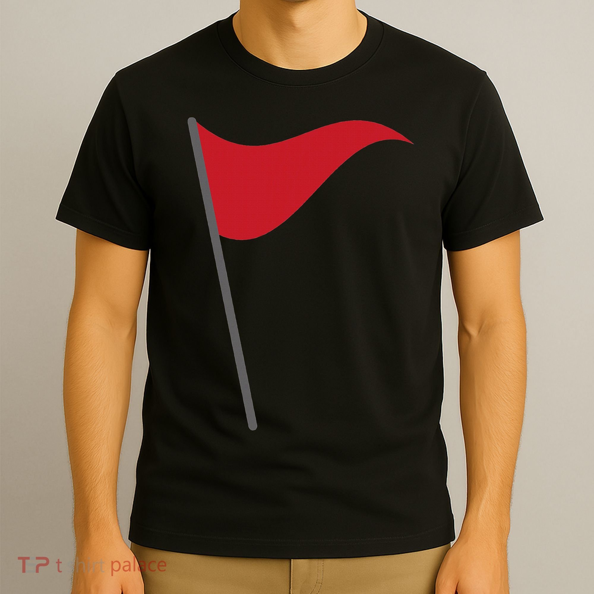 Funny Red Flag Warning Halloween Costume T-Shirt