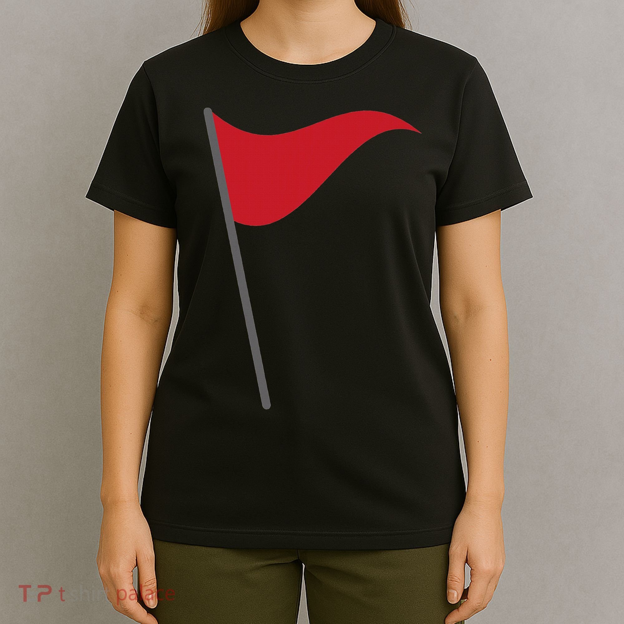 Funny Red Flag Warning Halloween Costume T-Shirt