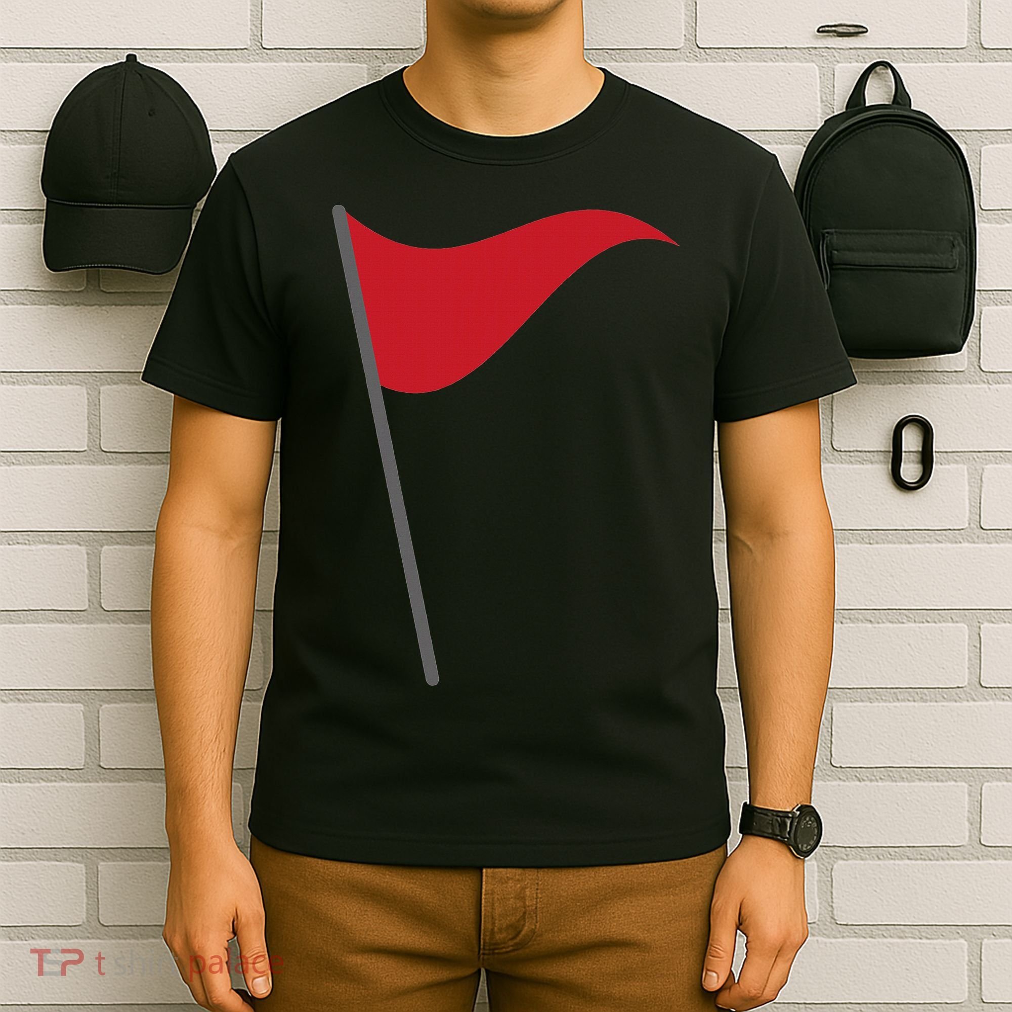 Funny Red Flag Warning Halloween Costume T-Shirt