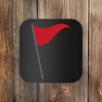 Funny Red Flag Warning Halloween Costume Coaster thumb 0