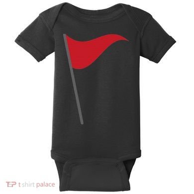 Funny Red Flag Warning Halloween Costume Baby Bodysuit