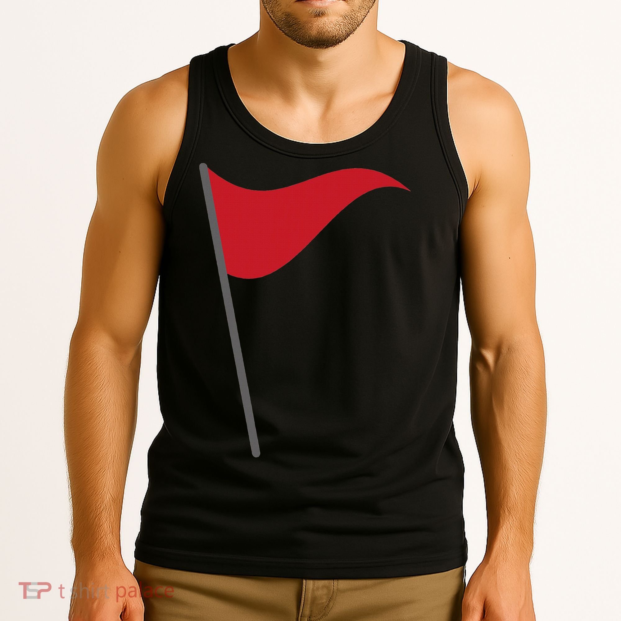 Funny Red Flag Warning Halloween Costume Tank Top