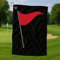 Funny Red Flag Warning Halloween Costume Golf Towel thumb 1