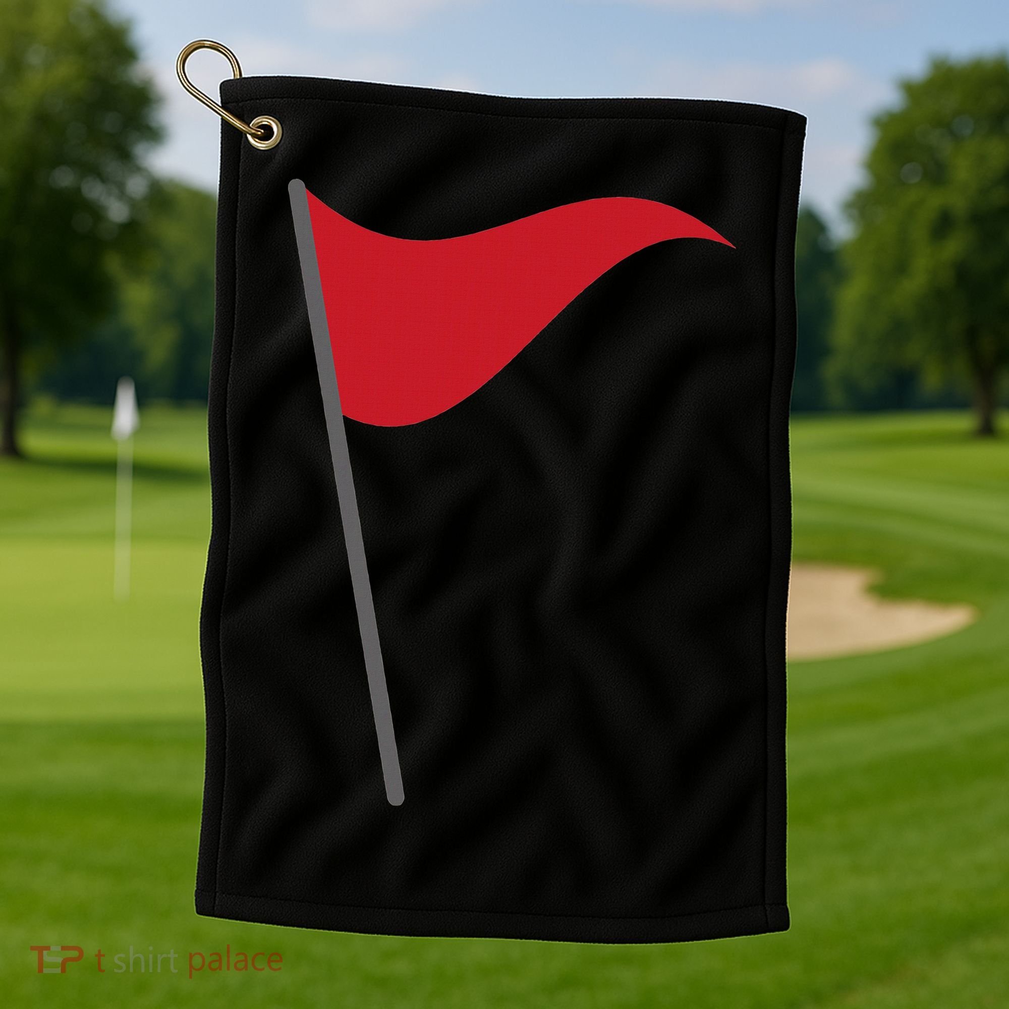 Funny Red Flag Warning Halloween Costume Golf Towel