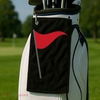Funny Red Flag Warning Halloween Costume Golf Towel thumb 2