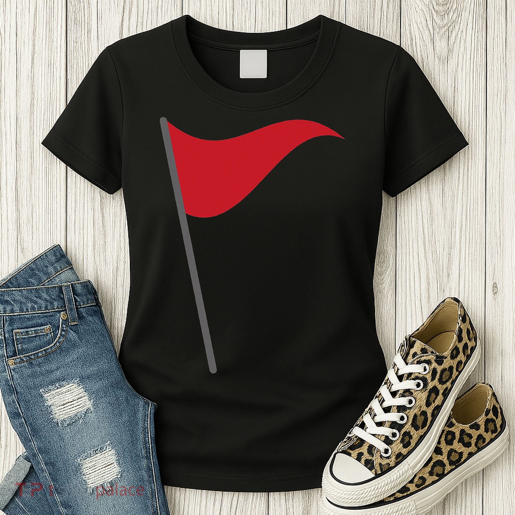 Funny Red Flag Warning Halloween Costume Women's T-Shirt