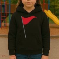 Funny Red Flag Warning Halloween Costume Kids Hoodie thumb 3