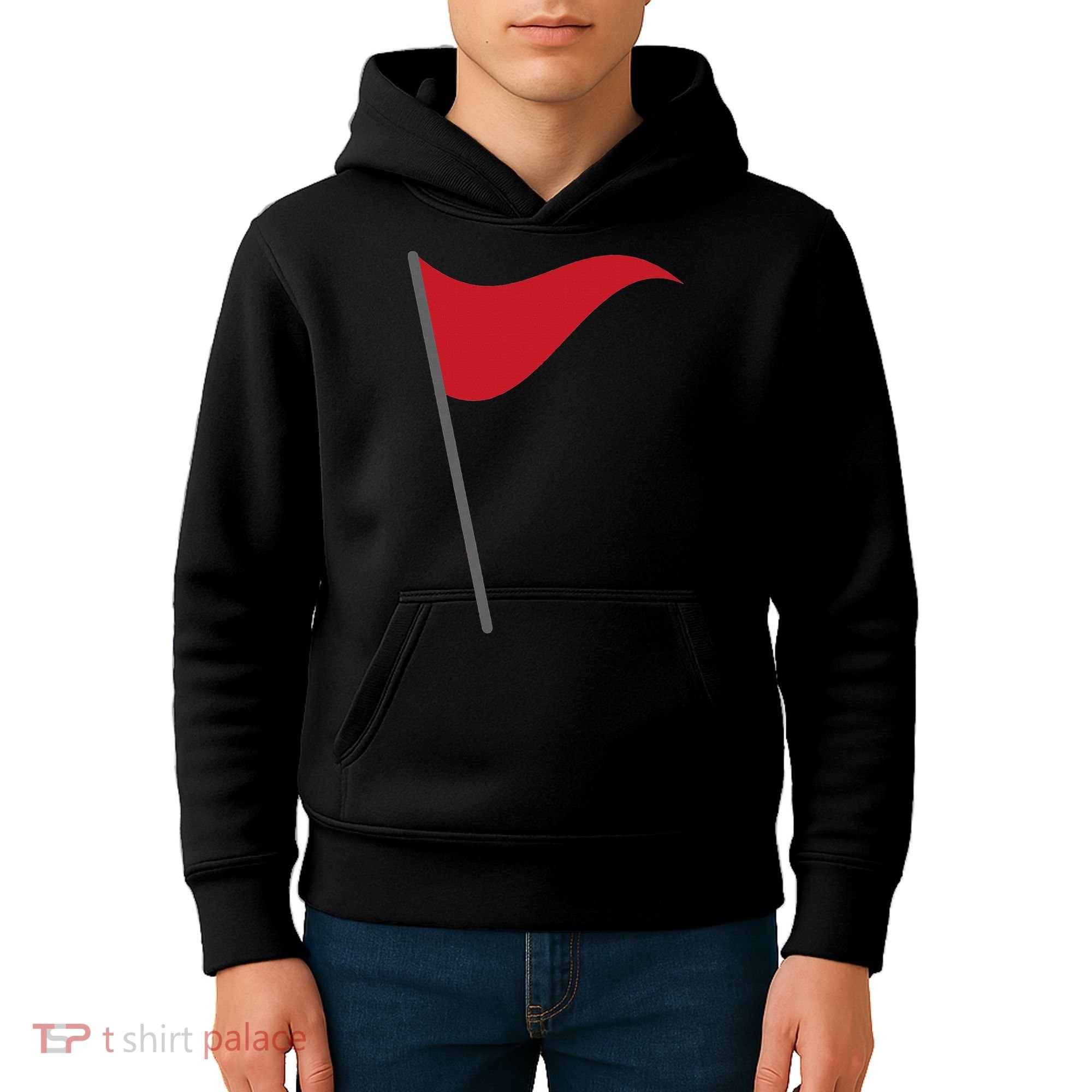Funny Red Flag Warning Halloween Costume Kids Hoodie