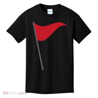 Funny Red Flag Warning Halloween Costume Kids T-Shirt
