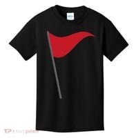 Funny Red Flag Warning Halloween Costume Kids T-Shirt thumb 0