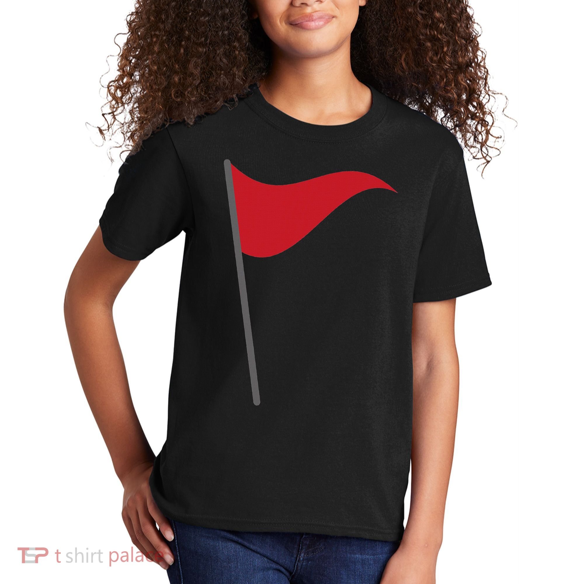 Funny Red Flag Warning Halloween Costume Kids T-Shirt