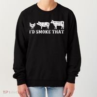Funny Retro Grilling BBQ Smoker Chef Dad GiftI'd Smoke That Women's Sweatshirt thumb 0