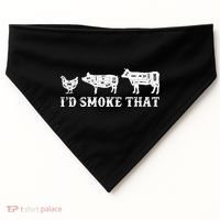 Funny Retro Grilling BBQ Smoker Chef Dad GiftI'd Smoke That USA-Made Doggie Bandana thumb 0