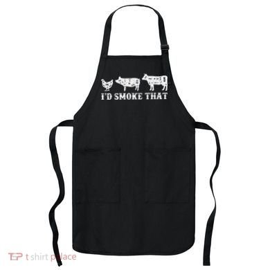 Funny Retro Grilling BBQ Smoker Chef Dad GiftI'd Smoke That Apron