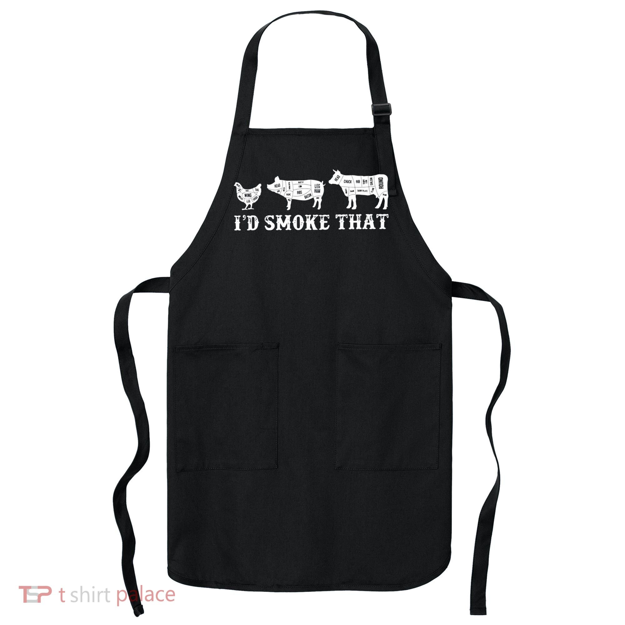 Funny Retro Grilling BBQ Smoker Chef Dad GiftI'd Smoke That Apron