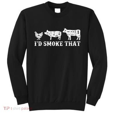 Funny Retro Grilling BBQ Smoker Chef Dad GiftI'd Smoke That Sweatshirt