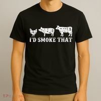 Funny Retro Grilling BBQ Smoker Chef Dad GiftI'd Smoke That T-Shirt thumb 3