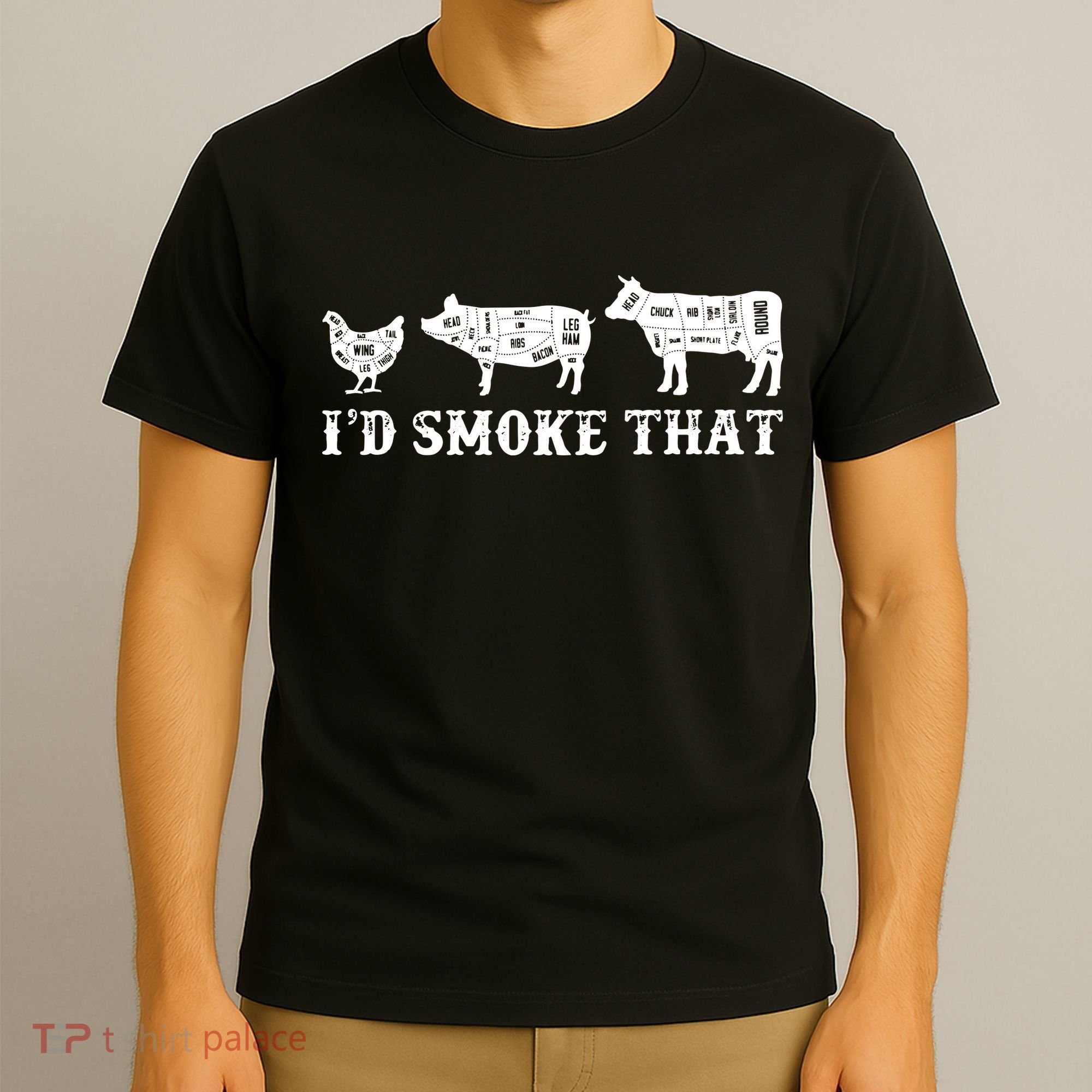 Funny Retro Grilling BBQ Smoker Chef Dad GiftI'd Smoke That T-Shirt