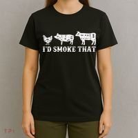 Funny Retro Grilling BBQ Smoker Chef Dad GiftI'd Smoke That T-Shirt thumb 4