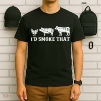 Funny Retro Grilling BBQ Smoker Chef Dad GiftI'd Smoke That T-Shirt thumb 6