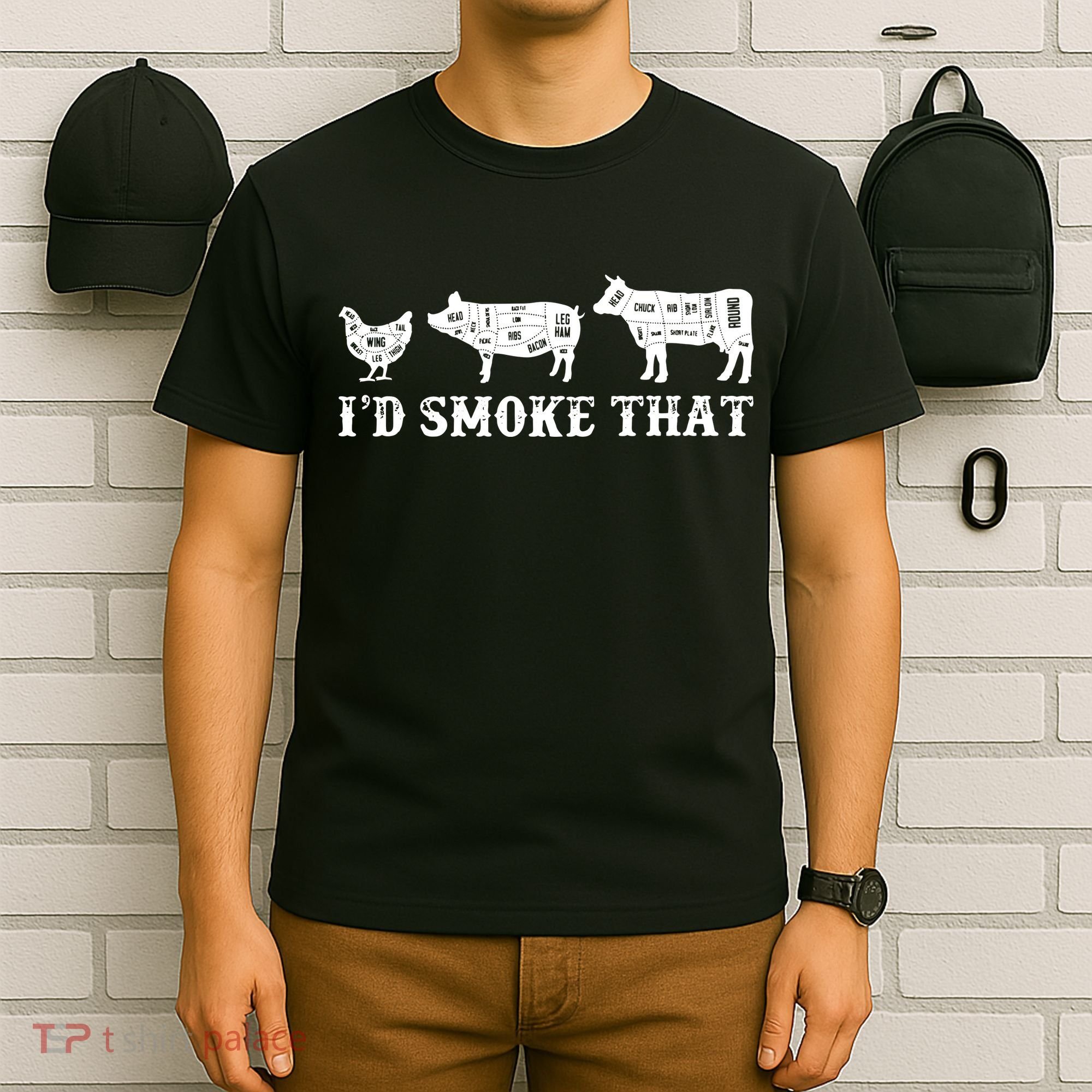 Funny Retro Grilling BBQ Smoker Chef Dad GiftI'd Smoke That T-Shirt