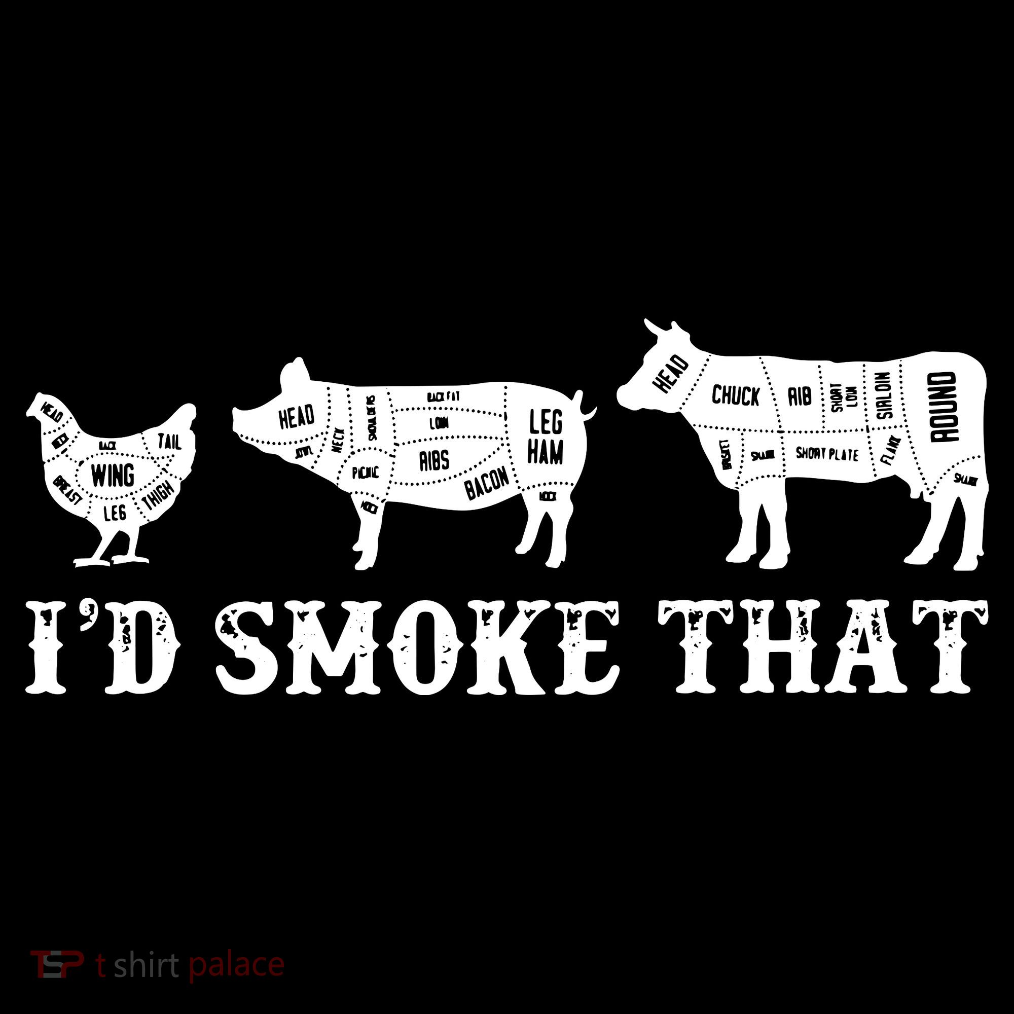 Funny Retro Grilling BBQ Smoker Chef Dad GiftI'd Smoke That T-Shirt