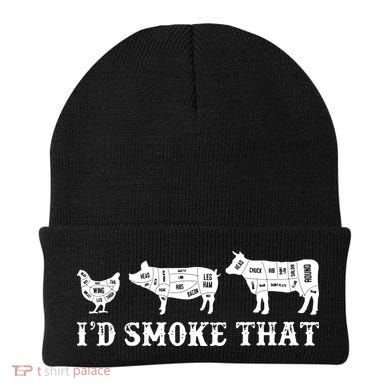 Funny Retro Grilling BBQ Smoker Chef Dad GiftI'd Smoke That Beanie