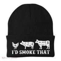 Funny Retro Grilling BBQ Smoker Chef Dad GiftI'd Smoke That Beanie thumb 0