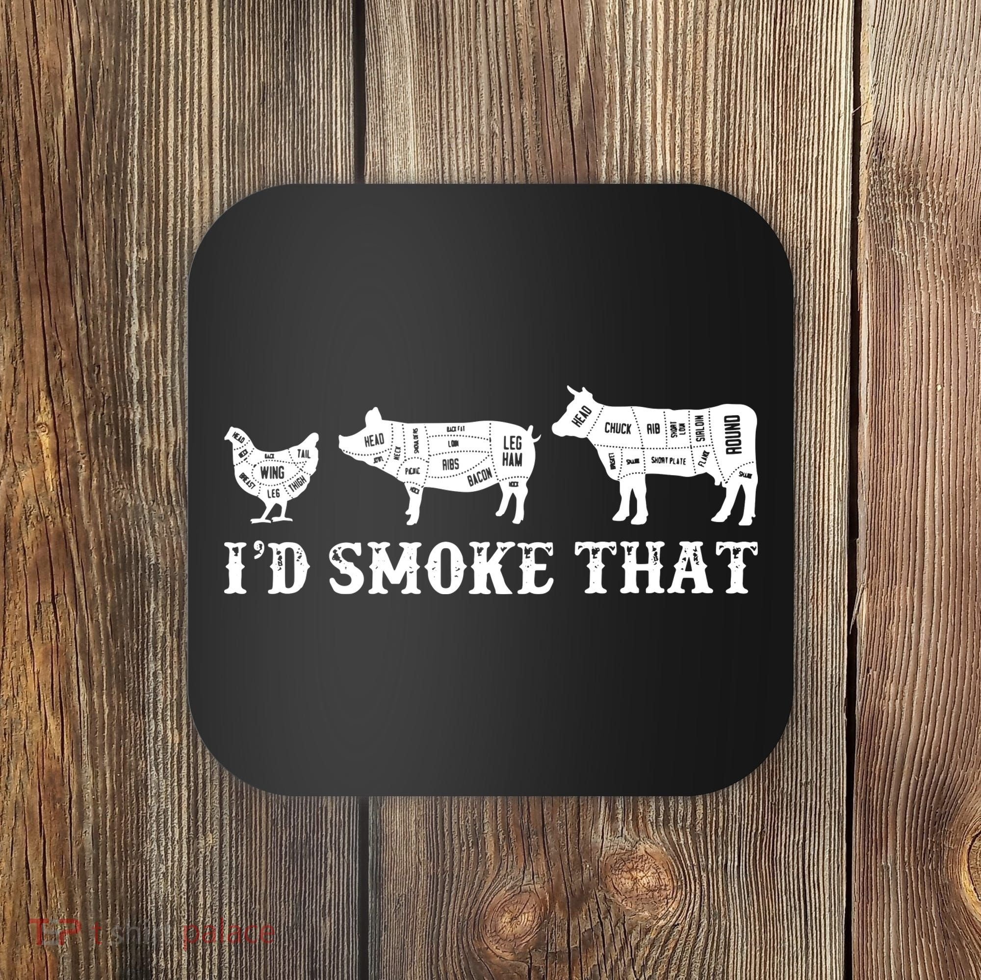 Funny Retro Grilling BBQ Smoker Chef Dad GiftI'd Smoke That Coaster