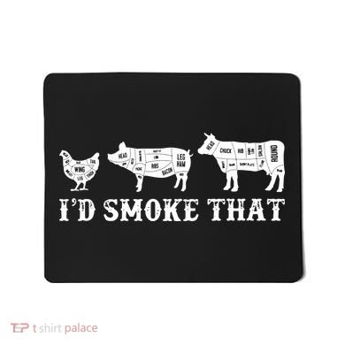 Funny Retro Grilling BBQ Smoker Chef Dad GiftI'd Smoke That Mousepad